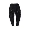 Fashion Drawstring High Quality Joggers Black Sweatpants Ribbon Hip Hop Men Streetwear Casual Trousers Cross-Pants 201128