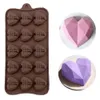 Heart Chocolate Molds 15 Cavity Diamond love Shape Silicone Wedding Candy Baking Molds Cupcake Decorations Cake Mold 3D