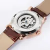 Wristwatches Fashion Trend Men's And Women's Watches Brown Leather Strap Automatic Mechanical Wrist WatchesWristwatches