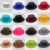 Solid Color Boater Fedora Hat outono IMITAÇÃO