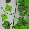 Decorative Flowers & Wreaths 12pcs Artificial Leaf Simulation 240cm Green Leaves Creeper Garden Fake Plant Ivy Wedding Living Room Wall Hang