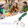 Camping-Utensilien-Set, 4-in-1, faltbar, Löffel, Messer, Gabel, Flaschenöffner, Edelstahl, faltbar, Besteck, Taschenset, multifunktional, Y220530