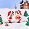 Dekorativa Objekt Figurer 2st / Set Miniatyr Dollhouse Christmas Par Fairy Garden Decorations