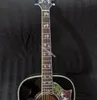 Custom Grand 41 inch Dreadnought akoestische gitaar in donkerbruine afwerking vlamde esdoorns achterste zijkanten