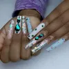 Valse nagels 500 stcs/tas xxl c Curve rechte nail art extra lang vierkant helder/natuurlijke nep halfbedekking kunstmatige tips tc#34 prud22