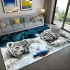 Tapetes de tapete de tigre leão tapete grande para sala de estar Bathmat Leopard Área doformato Passo de etapa macia Retângulo DropTetpets