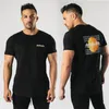 T-shirts pour hommes Hommes Casual T-shirt Bodybuilding Fitness Mens Tops Coton Loisirs Gyms Singlets À Manches Courtes Mode Serrée RunningMen