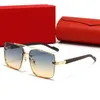Fashion Sport Sunglasses For Men unisex buffalo horn sun glasses women rimless eyeglasses silver gold metal frame Eyewear lunettes