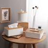 クリエイティブ組織ボックス木製のふたプラスチックesナプキンホルダーカバーナプキンズホームデコレーションキッチンY200328