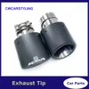 1 PCS Oval Slanted Car Exhaust Tips Matt Carbon With Remus Exhausts Pipes Stainless Muffler Pipe For Universal Double Tips