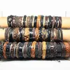Interi bracciali in pelle da 100 pezzi bracciali fatti a mano in vera pelle braccialetti per braccialetti per uomo donna gioielli colori mix bra947542129986