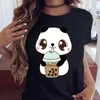 Maycaur urocze koszule kobiety streetwear pANda graficzne koszulki mody mleczna herbata drukowana topy zabawne vintage swobodne kobiety