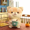 Plush Dolls new akita dog plush toy doll wholesale cute large Shiba inu sleeping pillow tea cup doll Milk cups muppet gifts 2023