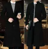 Męski koreański szczupły garnitur długi wełniany płaszcz Męski Kopanie Kopanie Mężczyzn Mężczyzny Mody Personality Kurtki M-4XL Wool Blends T220810