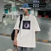Hybskr Lonely Boy Graphic Men's Tshirt Kort ärm T-shirt Fashion Casual överdimensionerad t-shirt Cotton Male Korean Herrkläder 220520
