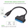 USB 3.0 till SATA Adapter Cable Converter för 2,5 tum SSD / HDD Support UASP Höghastighetsdata