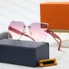 Óculos de sol fashion designer óculos de sol quadrado sem aro adumbral para homem mulher 6 cores