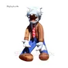 Scary Halloween Inflatable Zombie Cartoon Character 6m Air Blow Up PvZ Conehead Zombie For Park Decoration