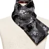 Sarffe Winter Designer длиной 160 см мужчины черный цветочный шелковый шарф -шарф мужской бренд Шаль
