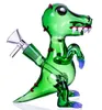 Shisha Dark Green Glass Bong geschnittene Dinosaurier -Dab Rigs Downstamm Perc 14mm Schüssel Rauchrohr -Accessoire Wasser Bongs