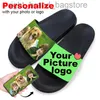 Personlig Slide Sandal Sneaker Kvinnor tofflor för män gåva flip flops Anpassa sommarfotoanpassning med DIY Home Origin W220804