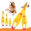 Sublimation Fashion Pets Dog Squeak Toys Screaming Chicken Squeeze Sound For Dogs Super Durable Funny Yellow Rubber Chickens Dog Chew Toy