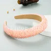 Wysokiej Jakości Panie Sponge Akcesoria do włosów Pałąk Proste Szerokiety Moda Handmade Zroszony Netto Red Temperament Opaski Koreański