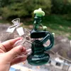 Mini 6.5 inç nargile koyu yeşil cam su bongs narin 14mm dişi yağ dab teçhizatlar sigara boruları