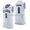 Вилланова дешевые пользовательские Wildcats Brunson 1 NCAA баскетбол Джерси белые мужчины женщины молодость 4XL 5XL 6xL рубашка