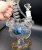 Giallo 16 pollici di vetro spesso acqua Bong narghilè primavera tubi olio Dab Rigs fumatori Shisha con giunto femmina 14mm