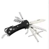 EDC Portable Mini Pocket Keychain Kniv 15 i 1 Rostfria Fällbara knivar Nyckelringar Utomhus Camping Jakt Taktisk Combat Kniv Survival Tool för Män Kvinnor Gåvor