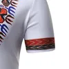 T-shirt bianca a maniche corte slim fit da uomo T-shirt con stampa Dashiki africana moda T-shirt streetwear casual Camiseta Hombr