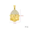 Pendant Necklaces Stainless Steel Buddha Head With Diamonds Buddhist Devotee PendantPendant