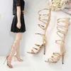 Shining Pointed Toe Pumps Women Sexy Stiletto High Heels Wedding Shoes Woman Ankle Strap Summer Sandals G220525
