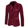 Men's Suits & Blazers Fashion Casual Men Blazer Corduroy Patchwork Mens Business One Button Slim Fit Masculino Male Jacket M-XXXLMen's