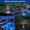 2.5W LED LED Solar Fountain Pump onderwaterverlichting Vogelbad/zwembad 3 Nozzles Solar Water Fountains met 1800 mAh Batterij voor Outdoor Garden Pool Crestech888