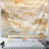 "Chinese Ink Landscape Painting Tapestry Bohemian Apartment Decoration Wall Stickers Fabric J220804