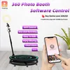 360 Photo Booth Stage Verlichtingsvideo -machine met selfie LED -ringlicht Remote Regel Automatische slow motion Roterende spin Stand Camera Booth