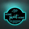 Home Sweet Home LED LED USB Night Light Personalizado Custom Nomeado Lâmpada de parede de neon para casa Decorar o controle remoto 220623