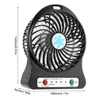 Portable Mini LED -ventilator luchtkoeler Batterij bediende USB -oplaad Desktop 3 Modus Snelheid Regulering LED -verlichtingsfunctie