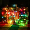 Strängar LED Fairy Light Waterproof Solar Powered String Garland för Mason Jar Lid Insert Color Changing Garden Decorationled Stringled