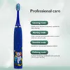 Brosse à dents électrique enfant enfants brosse à dents pour enfants nettoyeur de dents avec 6 têtes de brosse brosse à dents filles garçons bébé doux 2 minutes minuterie 03152405243