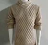 Mens Turtleneck tröja Pullover Male Autumn Long Sleeve Slim Fit Sweaters Solid Color Tops M2XL 220817