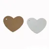 500pcs 6x5.5cm Heart Blank Package DIY Kraft Hang Tags Price Hang Tag Handmade Gift Hangtags White Black Brown