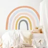 Boho Large Rainbow Beige Pink Watercolor Wall Sticker Vinyl DIY Removable Wall Decals Nursery Girls Room Playroom Home Decor 220613