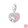 925 STERLING Gümüş Dangle Charm Poker Crown Pet Mom Flowert Cilp Boncuk Boncuk Pandora Takılar Bilezik Diy Takı Aksesuarları