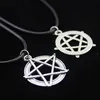 Anhänger Halsketten Pentagramm Stern Halskette Für Frauen Gothic Wicca Charms Zubehör Leder Halsband Satan Modeschmuck Hexerei GothPend