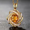 Pendentif Colliers De Luxe De Mode Filature Moulin À Vent Incrusté De Citrine Bijoux Ornés Cadeau De Vacances Pour Femmes Fille En Gros Vente DirectePend