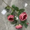 Dekoracyjne kwiaty wieńce realistyczne sztuczne kwiaty gałąź do domu 4 głowa sztuczna róża deco bukiet ślubny bukiet ślubny pokój ślubny d