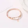 Braccialetti in acciaio inossidabile in oro rosa braccialetti femminile cuore per sempre amore braccialetto di marca per donne famose gioielli